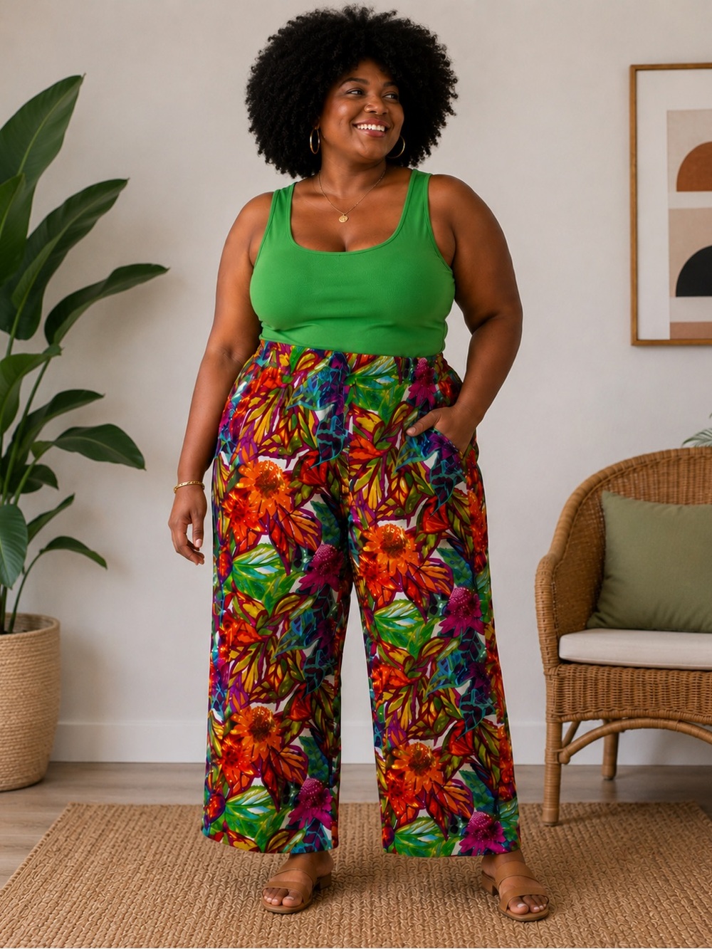 Lauren Ralph Lauren Women’s Floral Wide Leg Trouser Pants size 2X